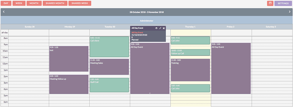 Calendar Screenshot