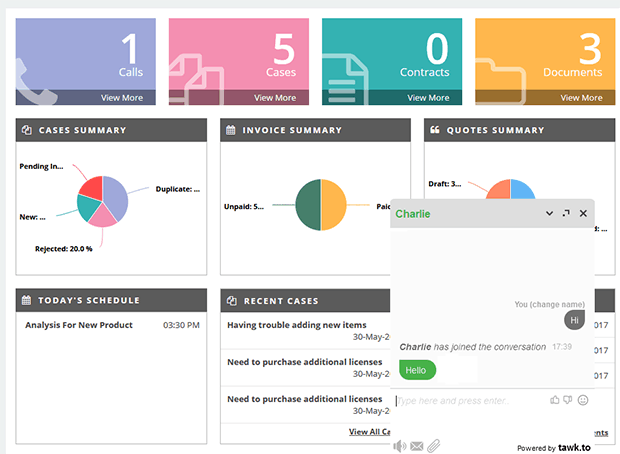 Customer Portal Screenshot