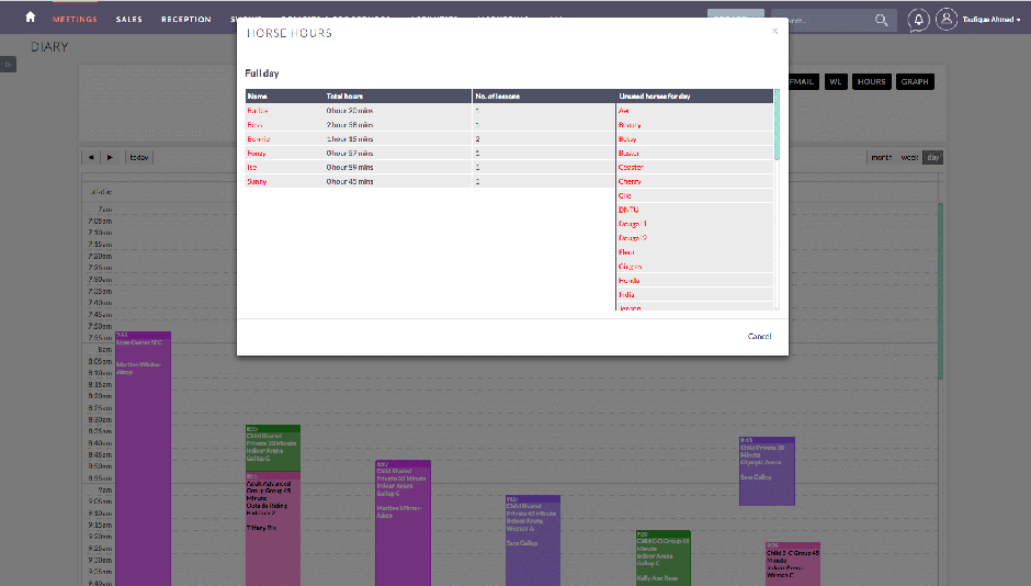 Instructor's Daily Schedule Image